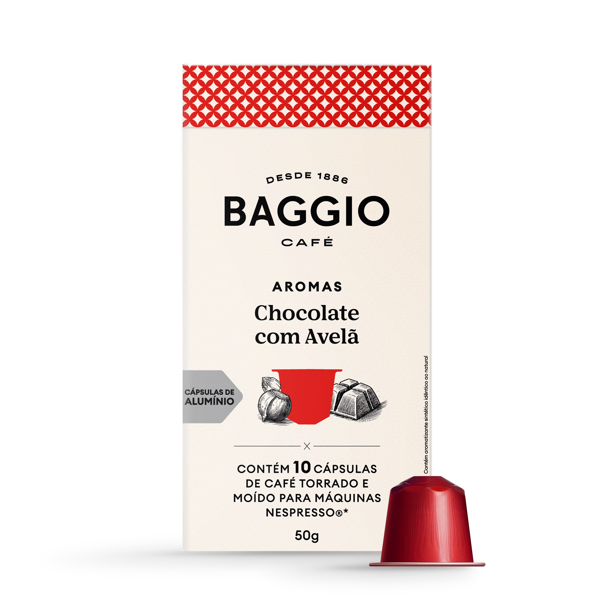 Baggio Aromas Chocolate com Avelã - 10 Cápsulas p/ Nespresso*