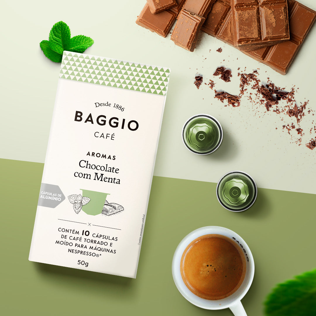 Baggio Aromas Chocolate com Menta - 10 Cápsulas p/ Nespresso*